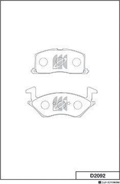 MK Kashiyama D2092 - Тормозные колодки, дисковые, комплект www.autospares.lv