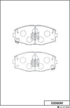 MK Kashiyama D2060M - Bremžu uzliku kompl., Disku bremzes www.autospares.lv