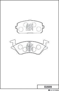 MK Kashiyama D2009 - Brake Pad Set, disc brake www.autospares.lv