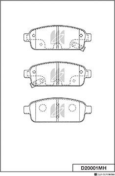 MK Kashiyama D20001MH - Тормозные колодки, дисковые, комплект www.autospares.lv