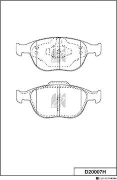 MK Kashiyama D20007H - Тормозные колодки, дисковые, комплект www.autospares.lv