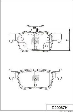 MK Kashiyama D20087H - Brake Pad Set, disc brake www.autospares.lv