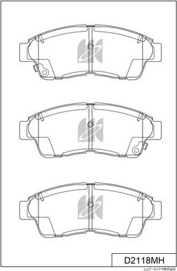 MK Kashiyama D2118MH - Brake Pad Set, disc brake www.autospares.lv