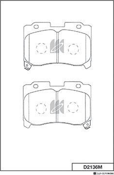 MK Kashiyama D2136M - Brake Pad Set, disc brake www.autospares.lv