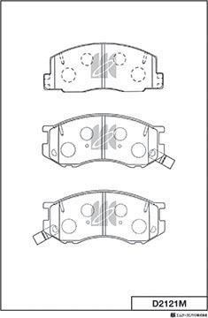 MK Kashiyama D2121M - Brake Pad Set, disc brake www.autospares.lv