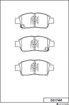 MK Kashiyama D2174M - Brake Pad Set, disc brake www.autospares.lv