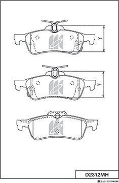 MK Kashiyama D2312MH - Тормозные колодки, дисковые, комплект www.autospares.lv