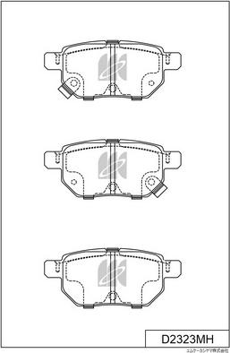 MK Kashiyama D2323MH - Тормозные колодки, дисковые, комплект www.autospares.lv