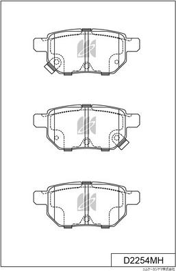 MK Kashiyama D2254MH - Brake Pad Set, disc brake www.autospares.lv