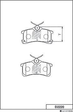 MK Kashiyama D2220 - Brake Pad Set, disc brake www.autospares.lv