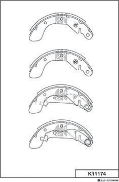 MK Kashiyama K11174 - Brake Shoe Set www.autospares.lv