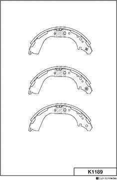 MK Kashiyama K1189 - Brake Shoe Set www.autospares.lv