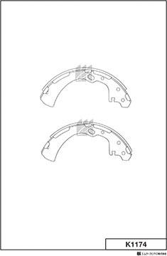 MK Kashiyama K1174 - Brake Shoe Set www.autospares.lv