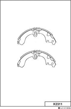 MK Kashiyama K2311 - Brake Shoe Set www.autospares.lv