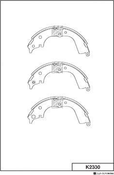 MK Kashiyama K2330 - Brake Shoe Set www.autospares.lv