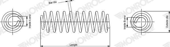 Monroe SP4438 - Balstiekārtas atspere www.autospares.lv