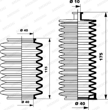 Moog K150045 - Putekļusargu komplekts, Stūres iekārta www.autospares.lv