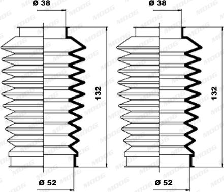 Moog K150040 - Putekļusargu komplekts, Stūres iekārta www.autospares.lv