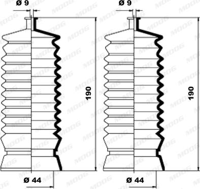 Moog K150062 - Putekļusargu komplekts, Stūres iekārta autospares.lv