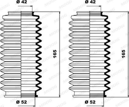 Moog K150002 - Putekļusargu komplekts, Stūres iekārta www.autospares.lv