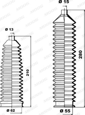 Moog K150088 - Putekļusargu komplekts, Stūres iekārta www.autospares.lv