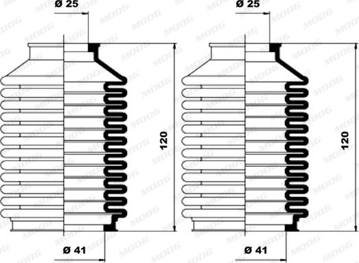 Moog K150024 - Putekļusargu komplekts, Stūres iekārta www.autospares.lv