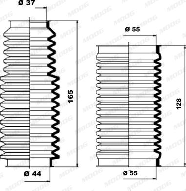 Moog K150027 - Putekļusargu komplekts, Stūres iekārta www.autospares.lv