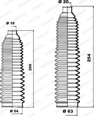 Moog K150141 - Putekļusargu komplekts, Stūres iekārta www.autospares.lv