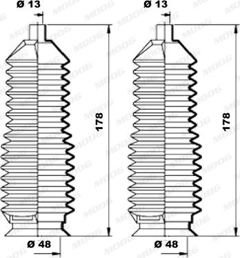Moog K150169 - Putekļusargu komplekts, Stūres iekārta autospares.lv