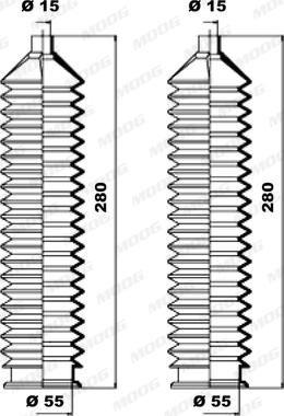 Moog K150109 - Putekļusargu komplekts, Stūres iekārta www.autospares.lv