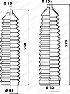 Moog K150119 - Putekļusargu komplekts, Stūres iekārta www.autospares.lv