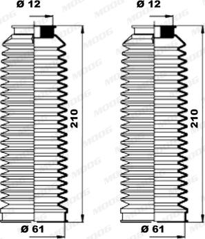 Moog K150181 - Putekļusargu komplekts, Stūres iekārta www.autospares.lv