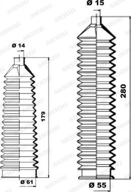 Moog K150174 - Putekļusargu komplekts, Stūres iekārta www.autospares.lv