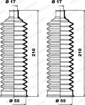 Moog K150172 - Putekļusargu komplekts, Stūres iekārta www.autospares.lv