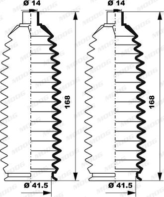 Moog K150255 - Комплект пыльника, рулевое управление www.autospares.lv