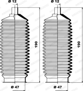 Moog K150211 - Комплект пыльника, рулевое управление www.autospares.lv