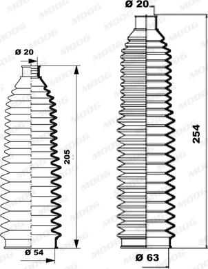 Moog K150232 - Putekļusargu komplekts, Stūres iekārta www.autospares.lv