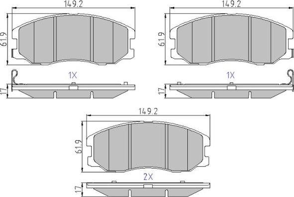 Motaquip LVXL1345 - Bremžu uzliku kompl., Disku bremzes www.autospares.lv