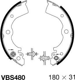 Motaquip VBS480 - Brake Shoe Set www.autospares.lv