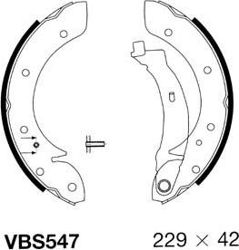 Motaquip VBS547 - Brake Shoe Set www.autospares.lv