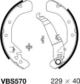 Motaquip VBS570 - Brake Shoe Set www.autospares.lv