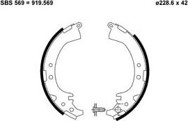 Motaquip VBS659 - Brake Shoe Set www.autospares.lv