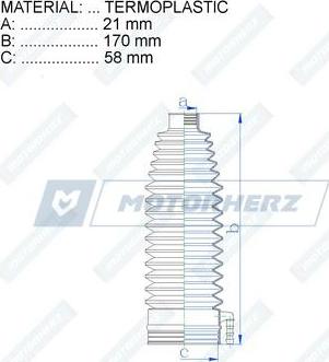 Motorherz RDZ0539MG - Putekļusargs, Stūres iekārta autospares.lv