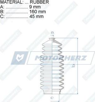 Motorherz RDZ0261MG - Пыльник, рулевое управление www.autospares.lv