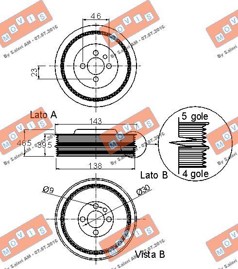 MOVIS AST9070 - Шкив коленчатого вала www.autospares.lv