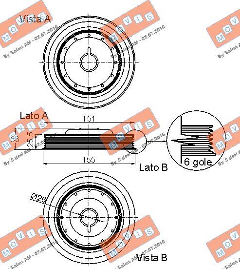 MOVIS AST9151 - Piedziņas skriemelis, Kloķvārpsta www.autospares.lv