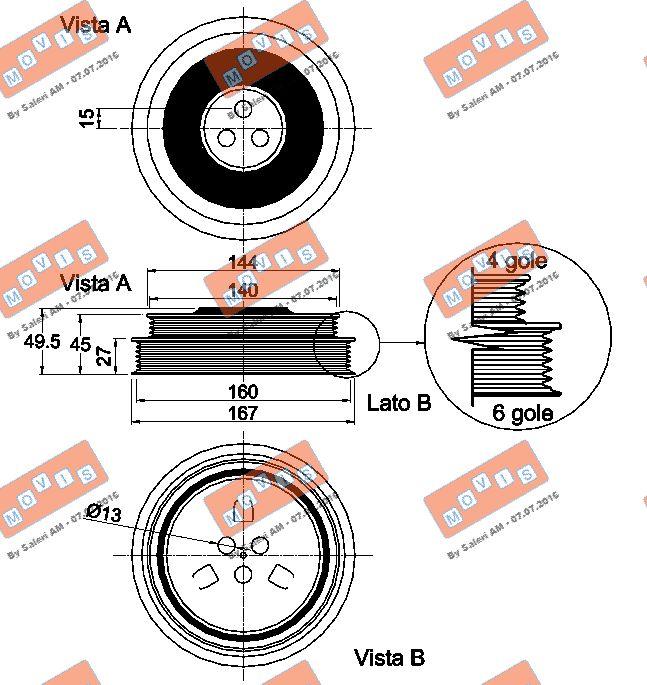 MOVIS AST9139 - Piedziņas skriemelis, Kloķvārpsta www.autospares.lv