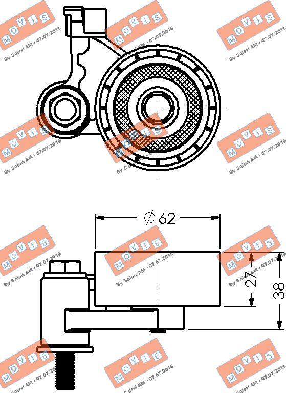 MOVIS AST1504 - Натяжной ролик, зубчатый ремень ГРМ www.autospares.lv