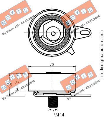 MOVIS AST1576 - Натяжной ролик, зубчатый ремень ГРМ www.autospares.lv