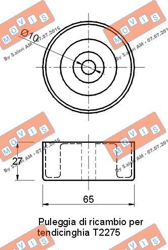 MOVIS AST1646 - Pulley, v-ribbed belt www.autospares.lv